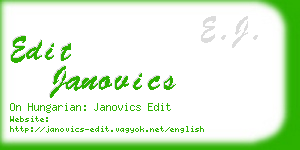 edit janovics business card
